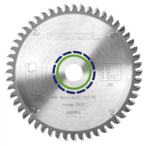 Festool 496306 / 160x2,2x20 TF52 Cirkelzaagblad - 160 X 20 X 52T - AluminiumHW 160x2,2x20 TF52