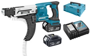 Makita DFR550RMJ 18V Li-Ion Accu Schroefautomaat / Bandschroefmachine Set (2x 4.0Ah Accu) In Mbox - 25-55mmDFR550RMJ