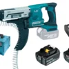 Makita DFR550RTJ 18V Li-Ion Accu Schroefautomaat / Bandschroefmachine Set (2x 5.0Ah Accu) In Mbox - 25-55mmDFR550RTJ
