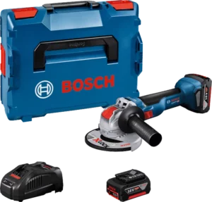 Bosch GWX 18V-10 18V Li-ion Accu Haakse Slijper Set (2x 5.0 Ah) In L-Boxx - 125 Mm - KoolborstelloosGWX 18V-10