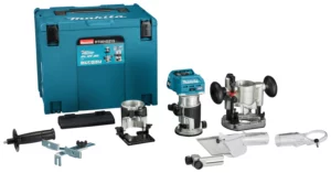 Makita RT001GZ15 XGT 40V Max Li-ion Accu Boven- En Kantenfrees Body Met Diverse Voeten In Mbox Met Geleiderail AdapterRT001GZ15