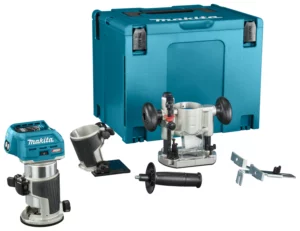 Makita RT001GZ10 XGT 40V Max Li-ion Accu Boven- En Kantenfrees Body Met Diverse Voeten In MboxRT001GZ10