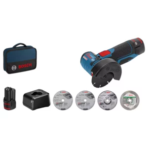 Bosch GWS 12V-76 12V Li-Ion Accu Haakse Slijper Set (2x 2.0Ah Accu) In Tas - 76mm - KoolborstelloosGWS 12V-76