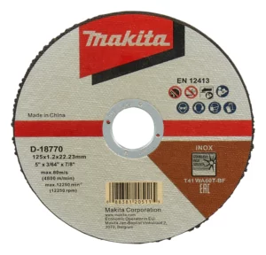 Makita D-18770 Doorslijpschijven -125x22,23x1.2mm - RVS (100 St)D-18770-100