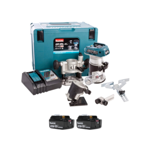 Makita DRT50RTJX2 18V Li-Ion Accu Boven-/kantenfrees En Trimmer Set (2x 5.0Ah Accu) In MboxDRT50RTJX2