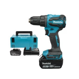 Makita DHP490RTJ 18V Li-ion Accu Klopboor-/schroefmachine Set (2x 5.0Ah Accu) In Mbox -DHP490RTJ