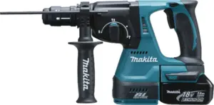 Makita BHR243RFJ 18V Li-Ion Accu SDS-plus Combihamer + Verwisselbare Kop Set (2x 3.0Ah Accu) In Mbox - Koolborstelloos