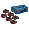 Bosch 1600A02A2S 6-delige Accu Set In L-BOXX - 6x 18V 4.0Ah Accu's