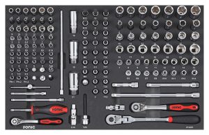 SONIC doppenset 1/4 + 3/8â€œ 142-delig SFS