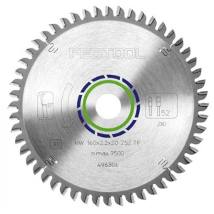 Festool 496306 / 160x2,2x20 TF52 Cirkelzaagblad - 160 X 20 X 52T - Aluminium