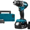 Makita DHP484RTJ 18V Li-Ion Accu Klopboor- /schroefmachine Set (2x 5.0Ah Accu) In Mbox - Koolborstelloos