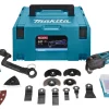 Makita DTM51ZJX3 18V Li-Ion Accu Multitool Body + 41 Delige Accessoireset In Mbox - Snelwissel Voor Het Schuren, Snijden, Zagen En Schrapen