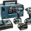 Makita DLX2131JX1 18V Li-Ion Accu Klopboor- /schroefmachine (DHP482) & Slagschroevendraaier (DTD152) Combiset (3x 3.0Ah Accu) In Mbox