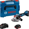 Bosch GWX 18V-10 18V Li-ion Accu Haakse Slijper Set (2x 5.0 Ah) In L-Boxx - 125 Mm - Koolborstelloos