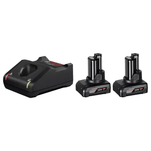 Bosch 1600A01B20 12V Li-Ion Accu Starterset (2x 6.0Ah) + Lader GAL 12 V-40