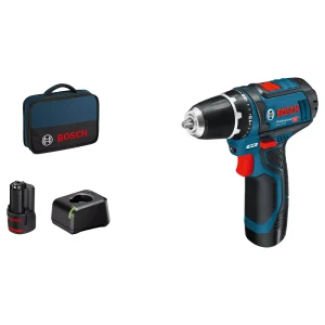 Bosch GSR 12V-15 12V Li-Ion Accu Boor-/schroefmachine Set (2x 2.0Ah Accu) In Toolbag