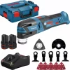 Bosch GOP 12V-28 12V Li-Ion Accu Multitool Set (2x 3.0Ah Accu) + 12 Delige Accessoireset In L-Boxx