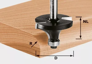 Festool 491009 HW S8 D16,7/R2 KL Afrondfrees - 8" - 16,7mm - 9/49mm