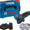 Bosch GWS 12V-76 12V Li-Ion Accu Haakse Slijper Set (2x 3.0Ah Accu) In L-Boxx - 76mm - Koolborstelloos