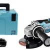 Makita DGA508RTJ 18V Li-Ion Accu Haakse Slijper Set (2x 5.0Ah Accu) In Mbox - 125mm - Koolborstelloos - Softstart