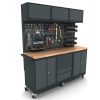 Verrijdbare werkbank 2 x 2 deuren 7 laden kast incl. gereedschapswand en bovenkast