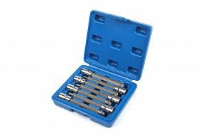 HBM 7-delige 3/8" lange inbus doppenset 3 10 mm met kogelkop