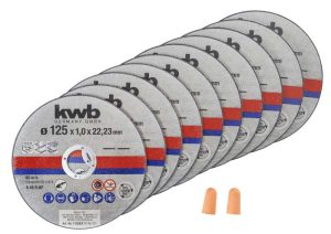 KWB Doorslijpschijf DUN 125 x 1,0 x 22,23 mm - 10 stuks