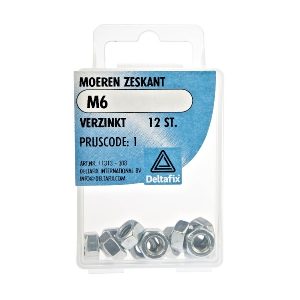 Deltafix Moeren zeskant M6 12 stuks