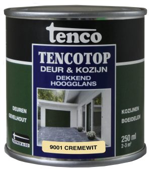 Tencotop Deur & Kozijn Dekkend Hoogglans RAL 9001 Crème Wit - 250 ml