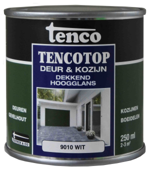 Tencotop Deur & Kozijn Dekkend Hoogglans RAL 9010 Wit - 250 ml