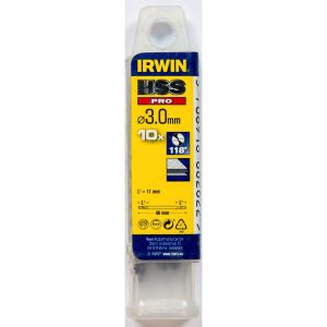IRWIN HSS PRO Metaalboor (lang) 118° 3.0mm 10PCS