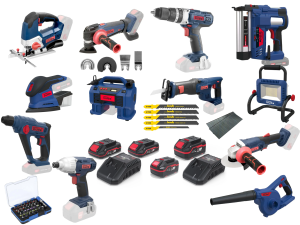 Güde Accu Combiset 18V E³ – 18-delig – Complete Professionele Gereedschap Set