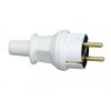Kopp stekker met randaarde pvc kort wit