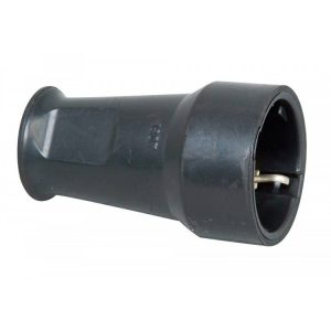 Kopp contrastekker met randaarde pvc kort zwart