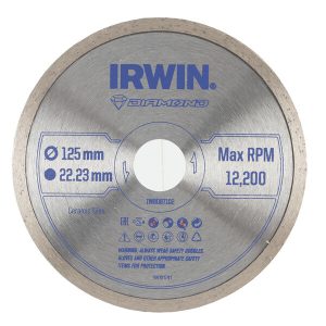 IRWIN Pro Performance diamantzaagblad 125mm voor haakse slijper, keramiek en tegels, volle rand