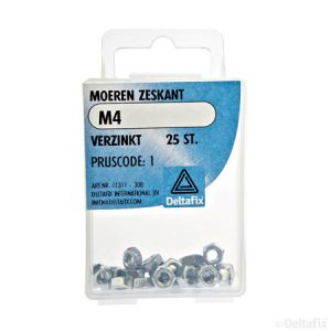 Deltafix Moeren zeskant M4 25 stuks
