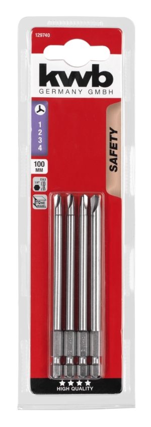 KWB Tri-Wing set 4 bits 100mm