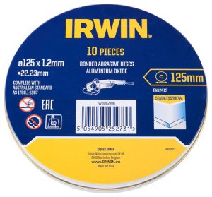 Irwin Slijpschijven Metaal – 10 stuks Ø125 x 1,2 mm (in blik)