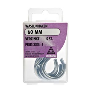 Deltafix Waslijnhaken wit 60 mm 5 stuks