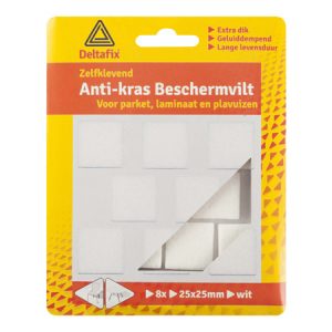 Deltafix Anti-krasvilt Vierkant 25x25mm Wit 8 Stuks