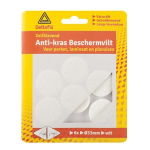 Deltafix Anti-krasvilt Rond 33mm Wit 6 stuks