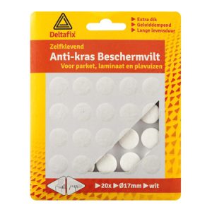 Deltafix Anti-krasvilt  Rond 17mm Wit 20 stuks