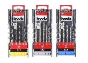 KWB Borenset 15-delig - 5x Hout / 5x HM / 5x HSS - in 3 casettes