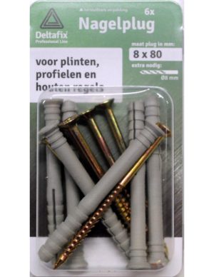 Deltafix Nagelpluggen 8x80mm 6 stuks