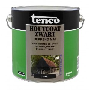 Tenco Houtcoat Dekkend Zwart mat - Waterbasis - 2,5 Liter