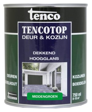 Tencotop Deur & Kozijn Dekkend Hoogglans Middengroen - 750 ml