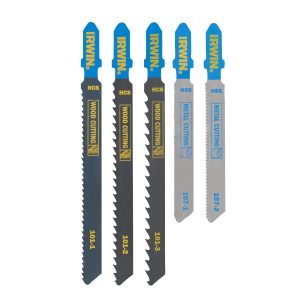 IRWIN Set decoupeerzaagbladen 5PCS mix 3 hout/2 metaal, diverse vertanding, T aansluiting