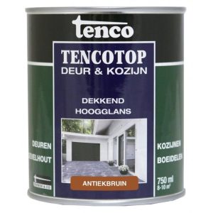 Tencotop Deur & Kozijn Dekkend Hoogglans Antiekbruin - 750 ml