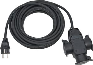 Brennenstuhl Verlengsnoer IP44 10m 3-weg 3G1,5 - Zwart
