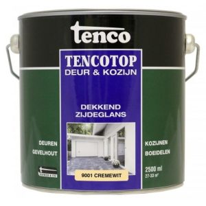 Tencotop Deur & Kozijn Dekkend Zijdeglans RAL 9001 Crème Wit - 2,5 L